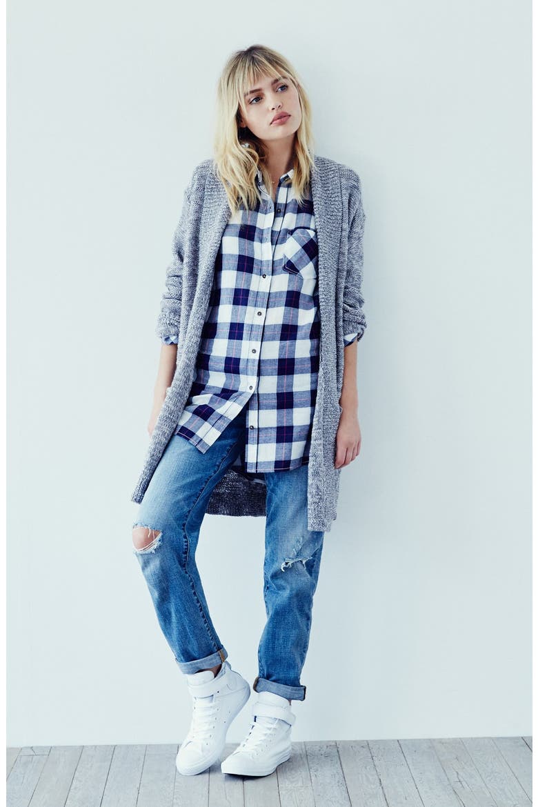 Girlfriend Jeans, Alternate, color, MYSTIC BLUE DISTRESSED