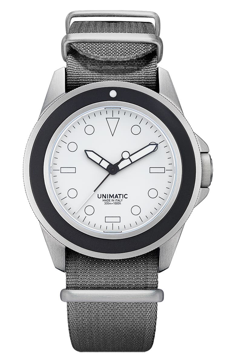 UNIMATIC Modello Uno Automatic Diver NATO Strap Watch, 40mm, Main, color, 