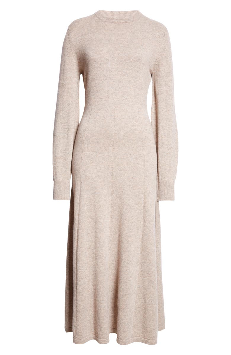 Johnstons of Elgin Long Sleeve Cashmere Sweater Dress, Alternate, color, Ash