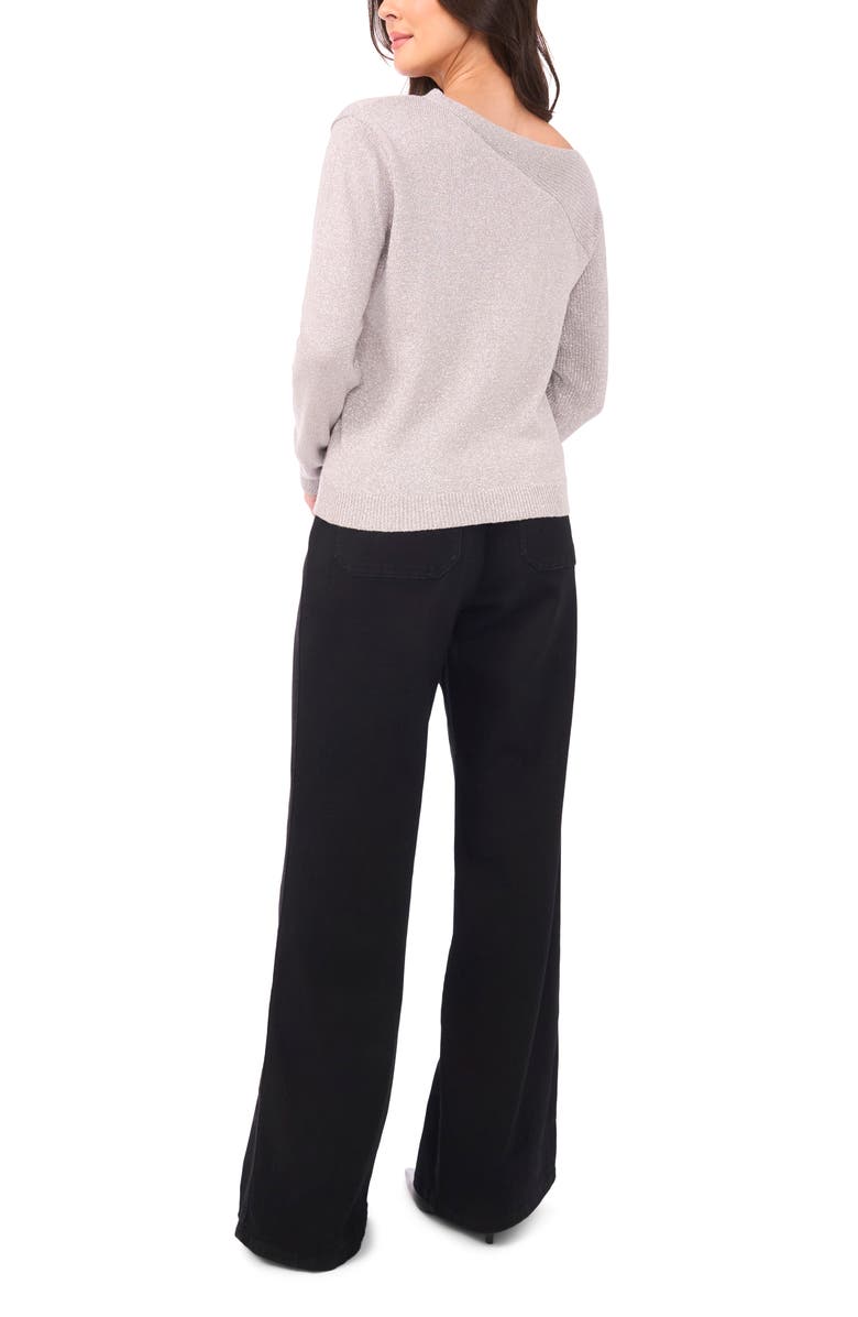 Vince Camuto Metallic Cutout Cotton Blend Sweater, Alternate, color,