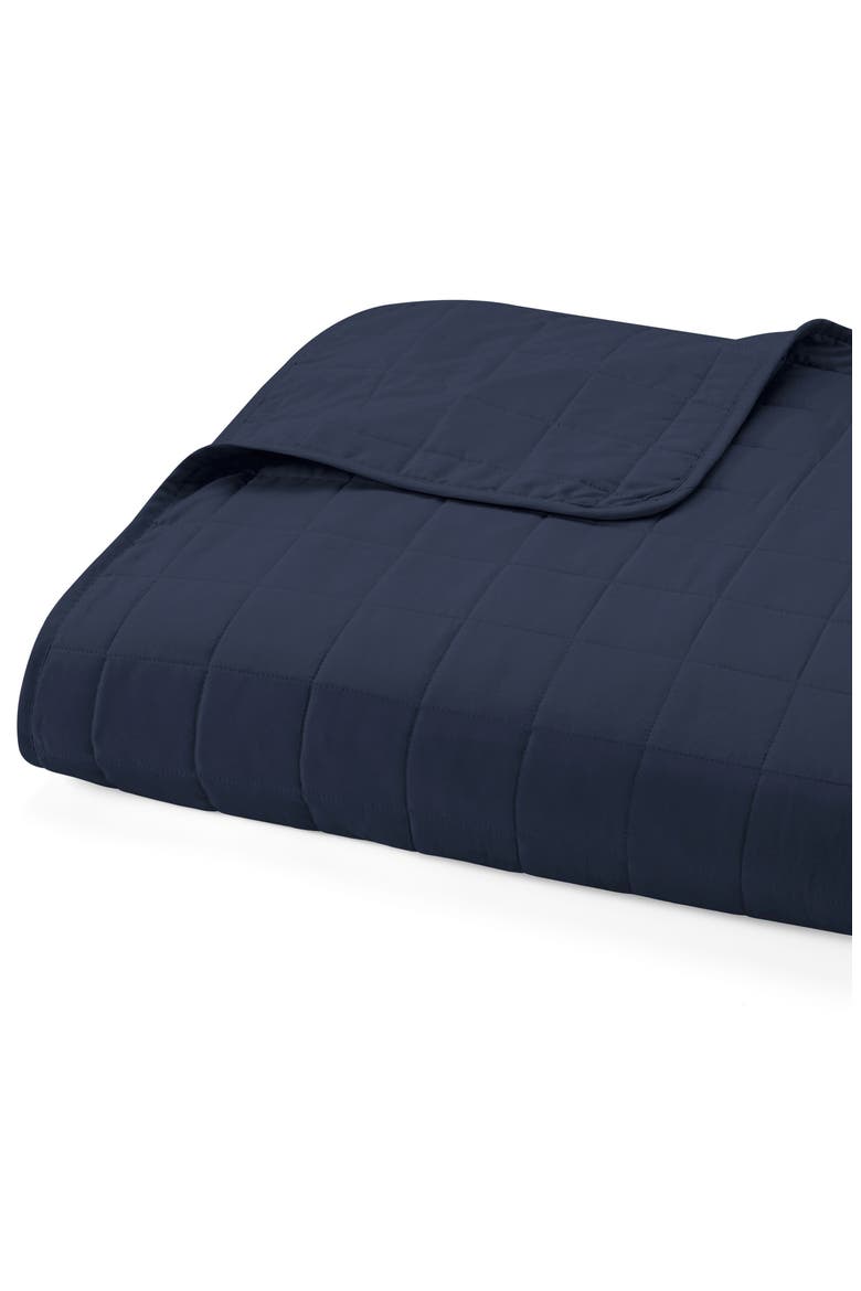 HOME SPUN Premium Ultra Soft Square Pattern Quilted Coverlet Set, Alternate, color, NAVY