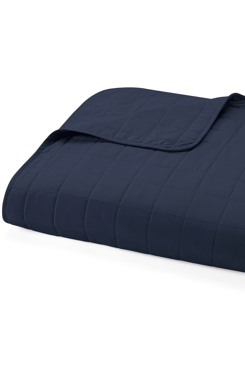 HOMESPUN HOME SPUN Premium Ultra Soft Square Pattern Quilted Coverlet Set, Alternate, color, Navy