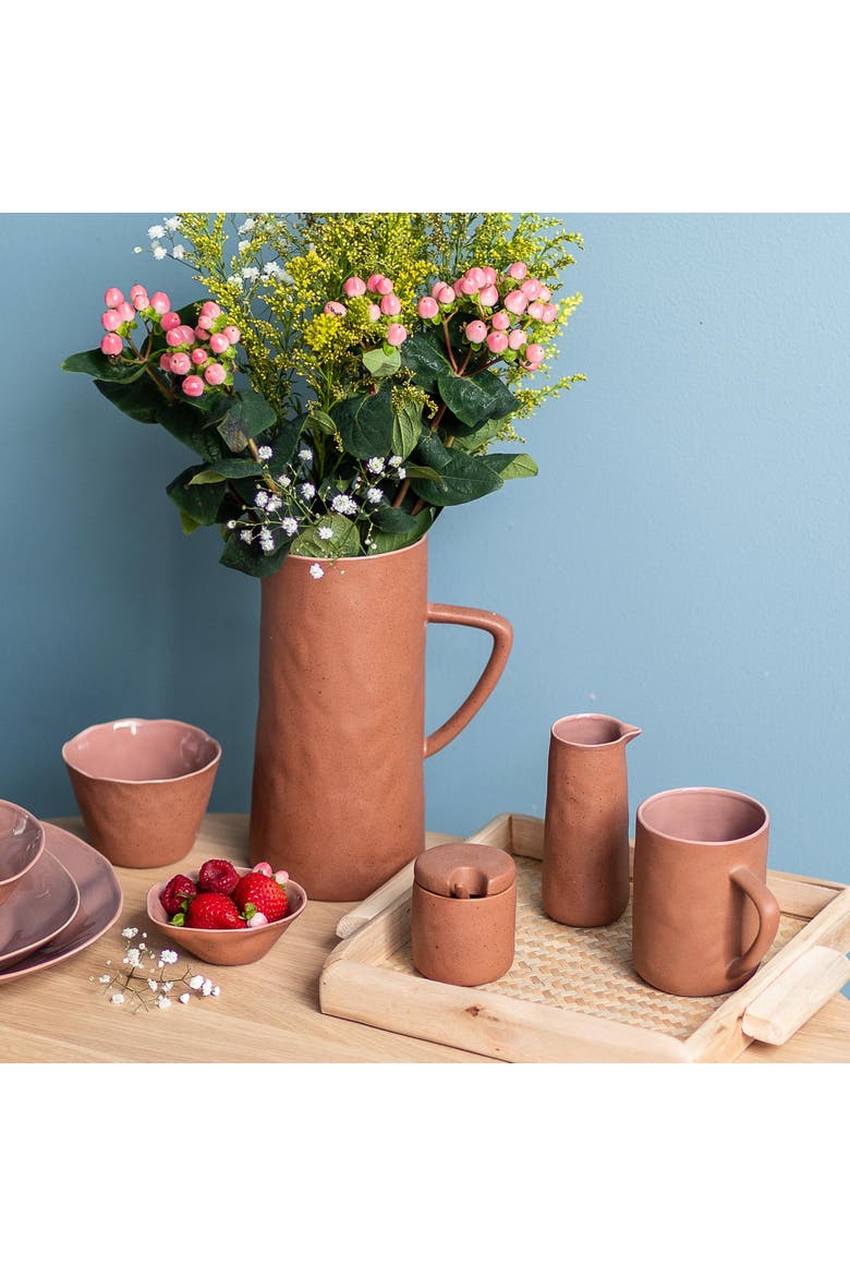 Tam Stoneware Pitcher, Alternate, color, Terracotta Rose