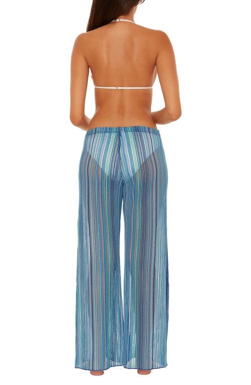 Becca Seaside Stripe Cover-up Pants In Blue