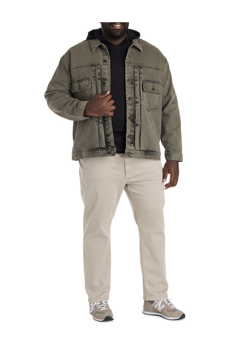 Big & Tall Overdyed Trucker Jacket, Alternate, color, CASTOR OLIVE