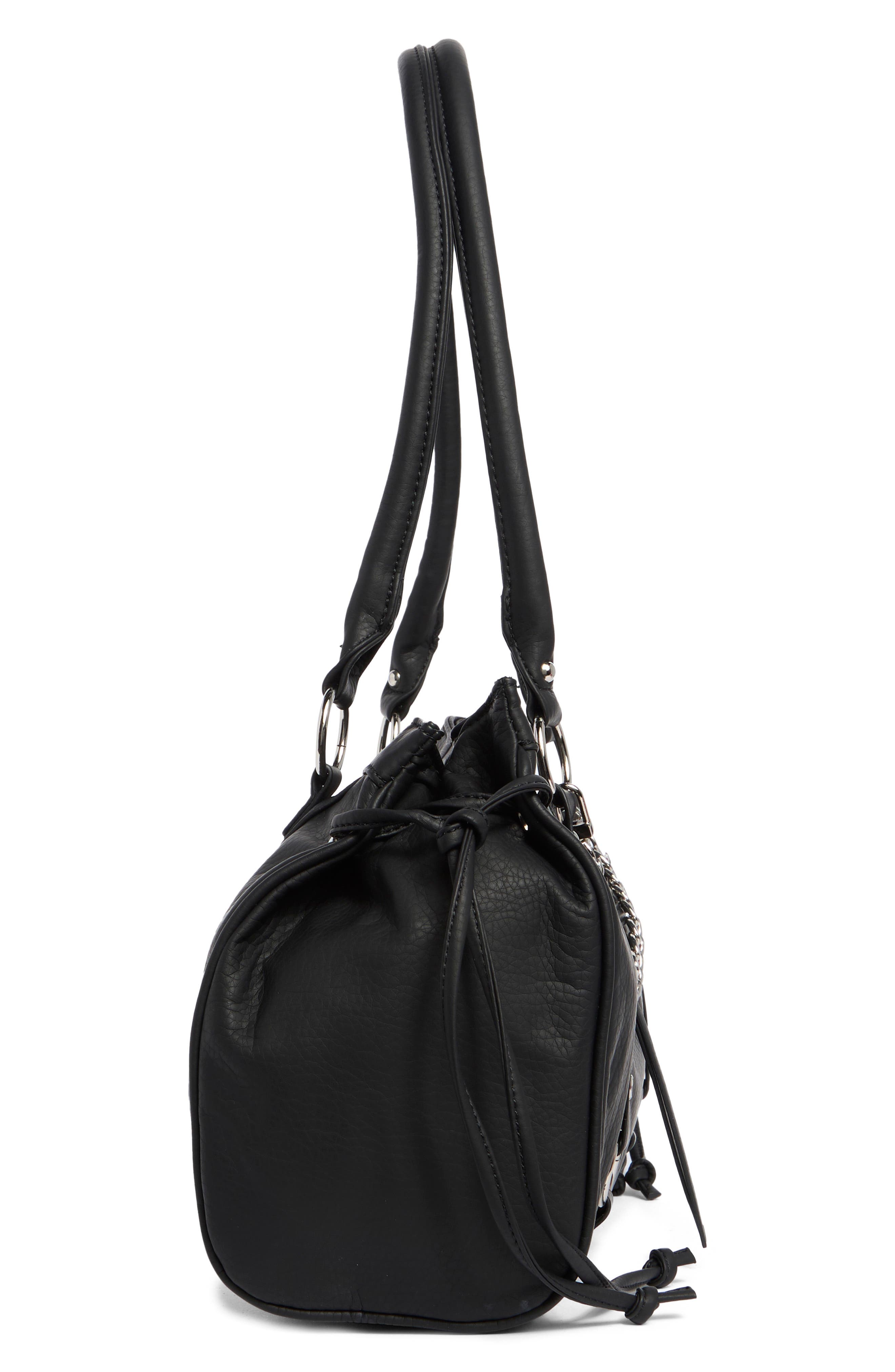 Faux Leather Tote, Alternate, color, BLACK
