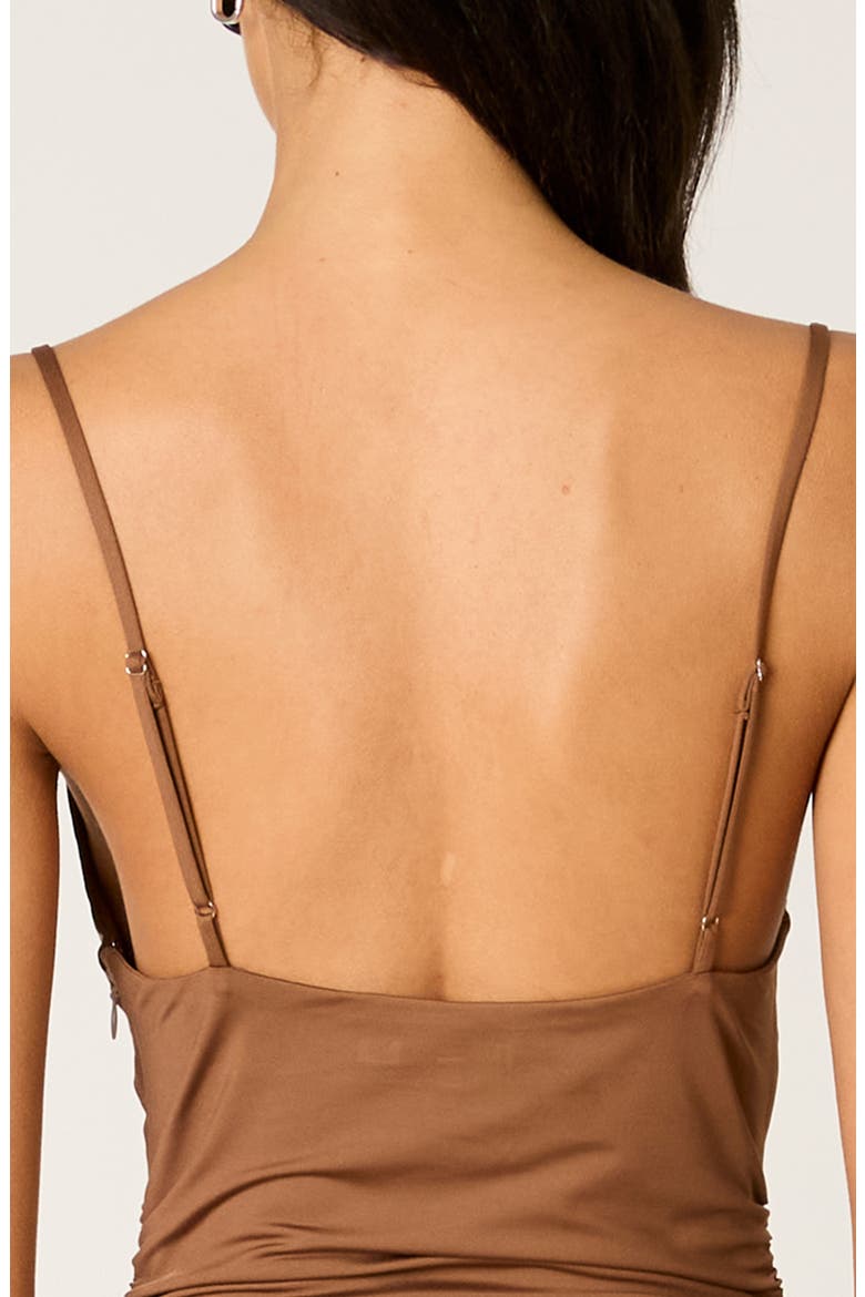 Ina Shirred Cowl Neck Slipdress, Alternate, color, MOCHA