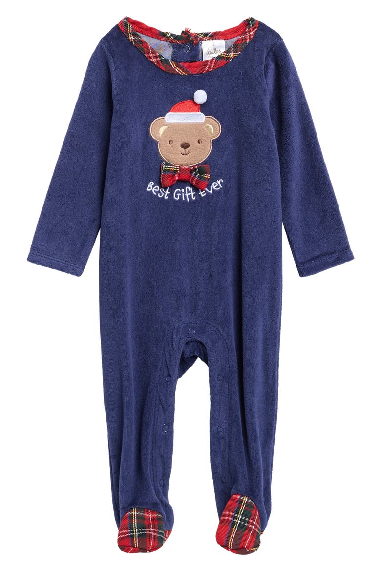 Best Gift Ever Bear Footie, Main, color, BLUE