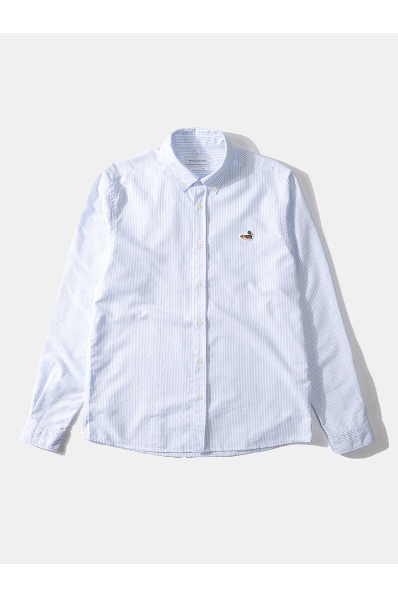 Duck Logo Striped Oxford Shirt, Alternate, color, Plain Light Blue