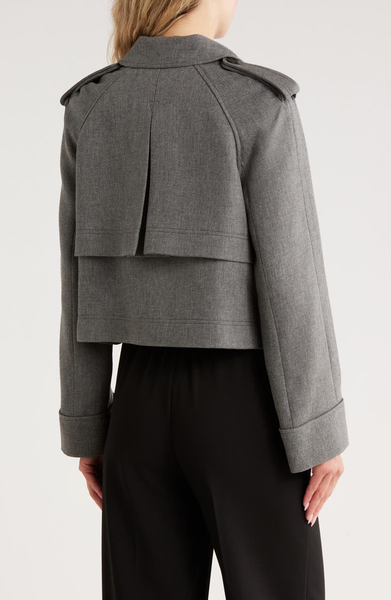 Veronica Beard Conneley Crop Trench Coat, Alternate, color, Medium Heather Grey