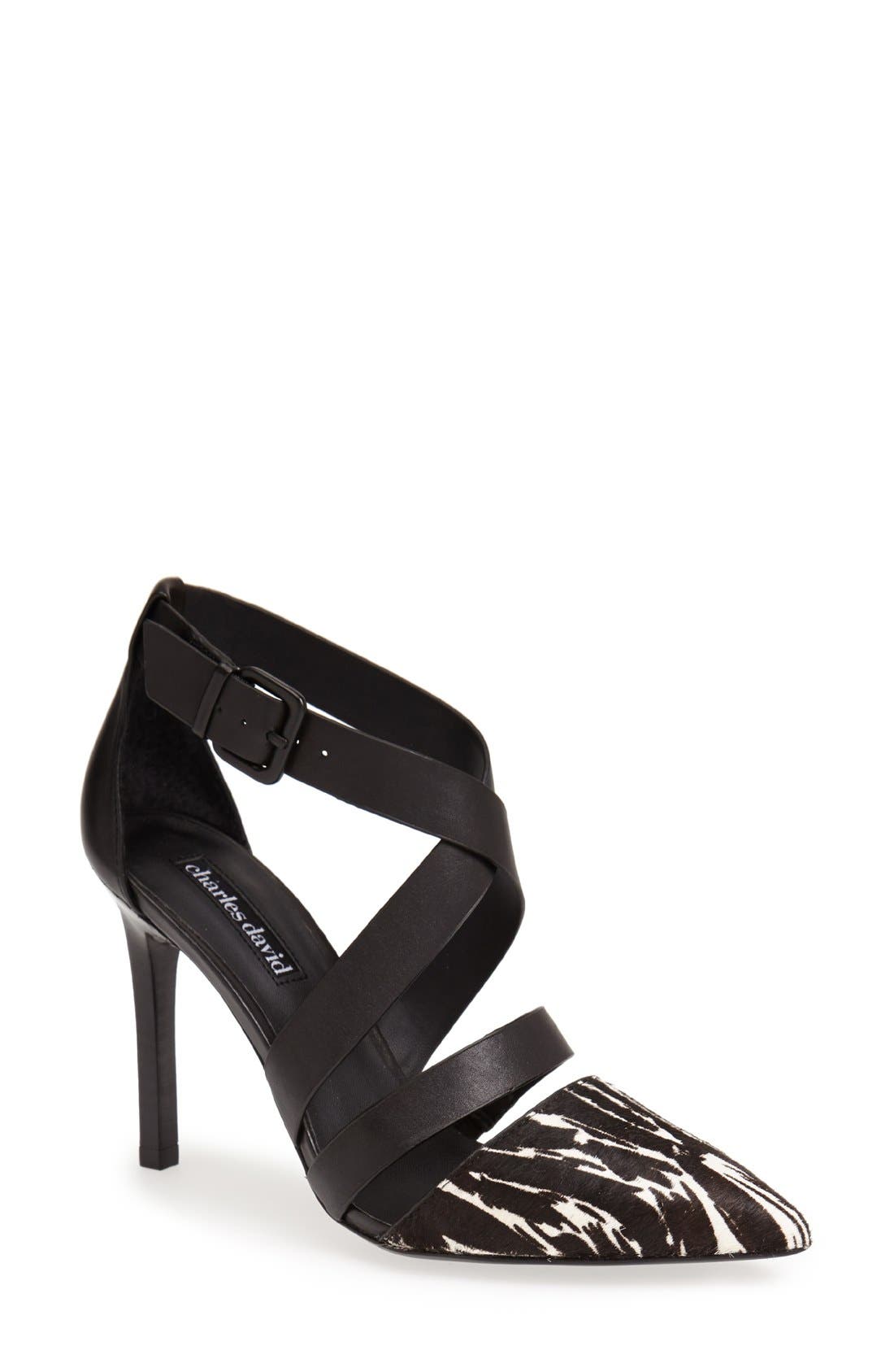'Kamila' Pump, Main, color, BLACK/ WHITE