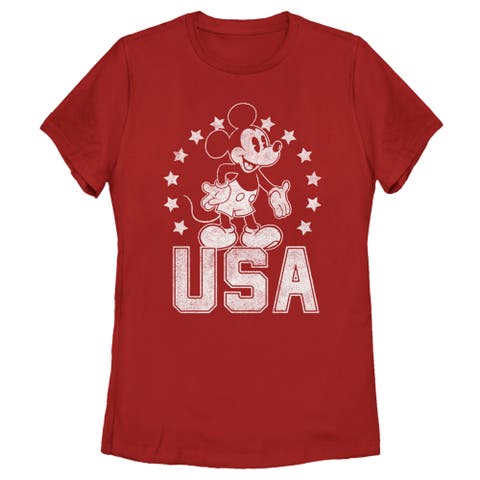 Women's Mickey & Friends Fourth of July USA Mickey Mouse  Graphic T-Shirt