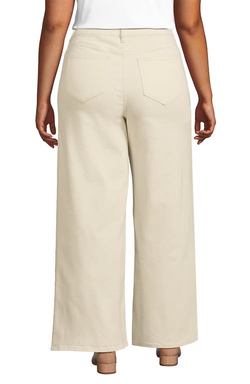 Shop Lands' End Recover Denim High Rise Extra Wide Leg Jeans In Natural