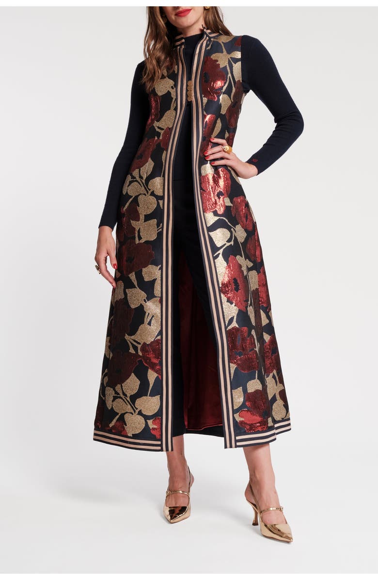 Frances Valentine Susie Jacket Floating Floral, Alternate, color, Navy/Gold/Multi