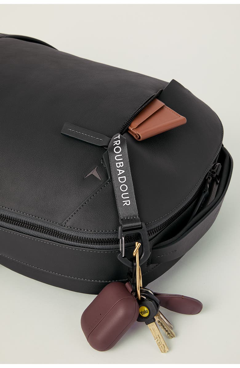 Troubadour Apex Leather Backpack, Alternate, color, Black