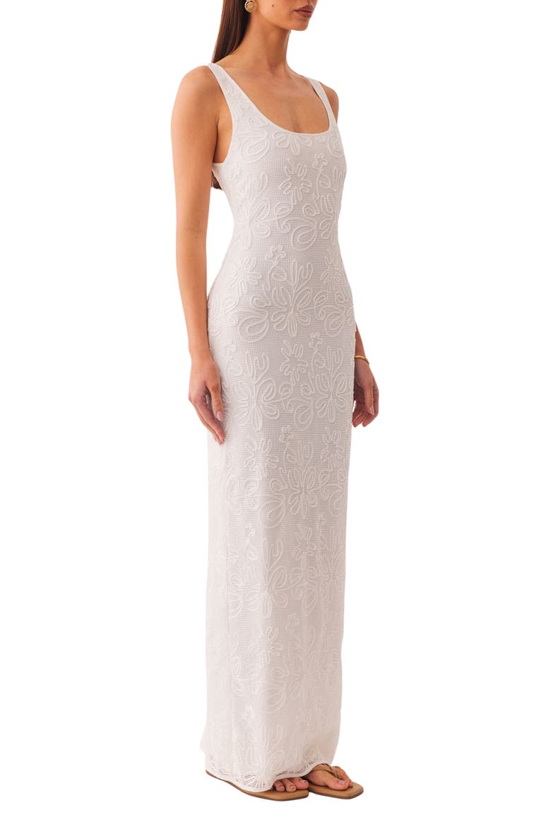 Jocelyn Soutache Floral Maxi Dress, Alternate, color, WHITE