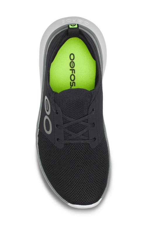 Oofos Oomy Stride Sneaker In Black