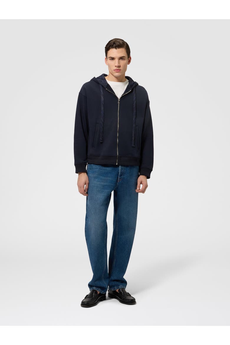 Cotton Zip-up Hoodie With Insert, Alternate, color, Blue
