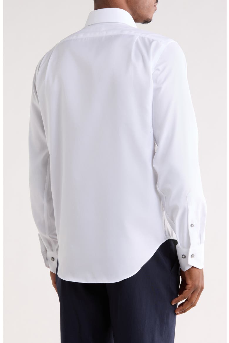 Trim Fit Textured Cotton Dress Shirt, Alternate, color, WHITE