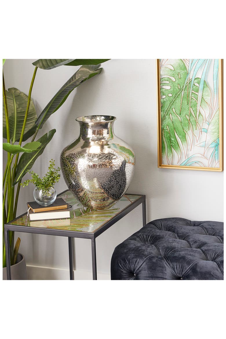 Silvertone Aluminum Contemporary Vase, Alternate, color, SILVER