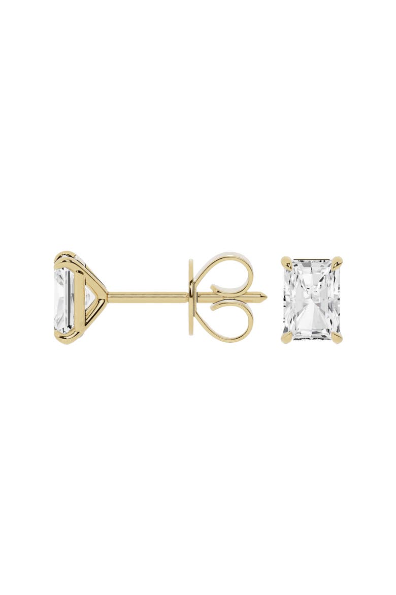 18K Gold Radiant Lab Created Diamond Stud Earrings (Nordstrom Exclusive), Alternate, color, 18K YELLOW GOLD