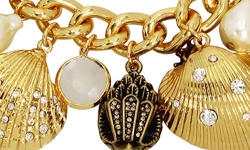 KURT GEIGER KURT GEIGER LONDON FAUX PEARL & SHELL CHARM NECKLACE 