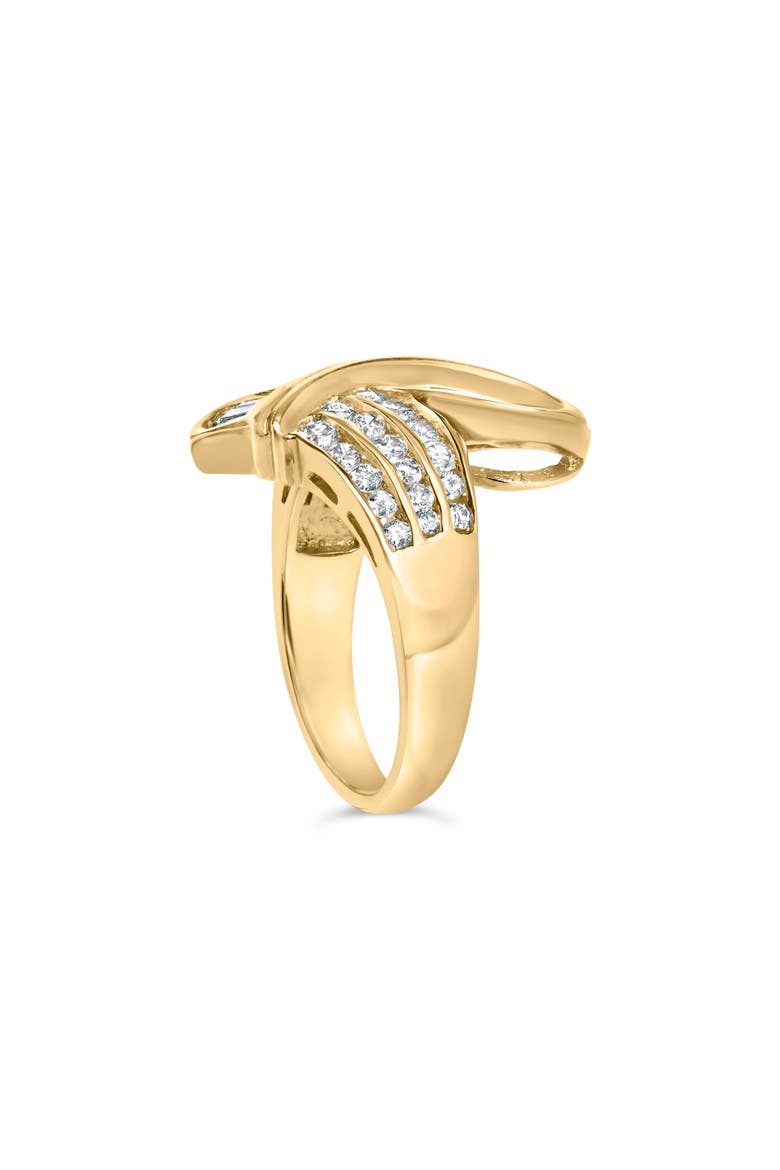 14K Yellow Gold 1 1/3 Cttw Diamond Bypass Cocktail Ring, Alternate, color, Yellow