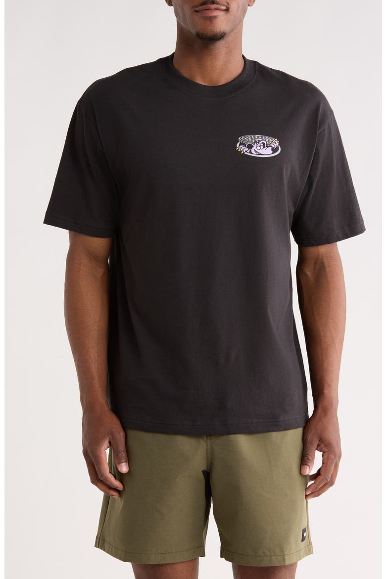 Downside Cotton Graphic T-Shirt, Main, color, BLACK