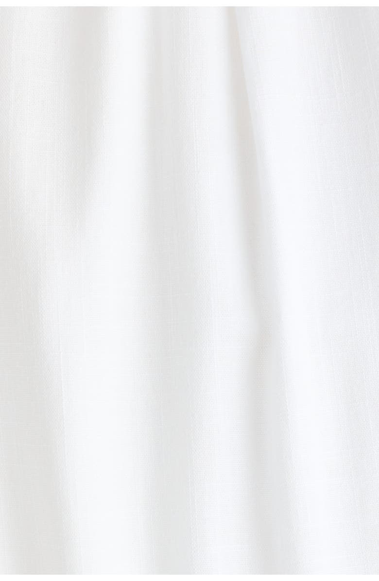 H&M Wide Linen-blend Trousers, Alternate, color, White