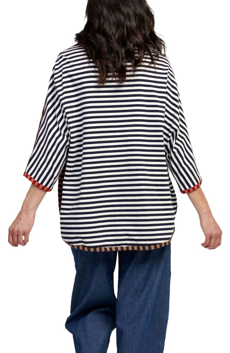 Alembika Mixed stripes mock neck top, Alternate, color, 