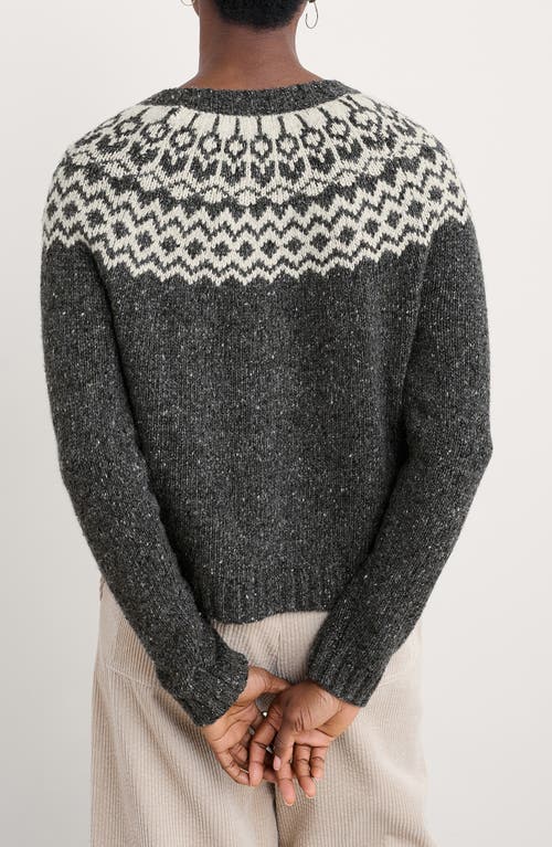 Seasalt Cornwall Port Kinnis Fair Isle Merino Wool Blend Cardigan In Black