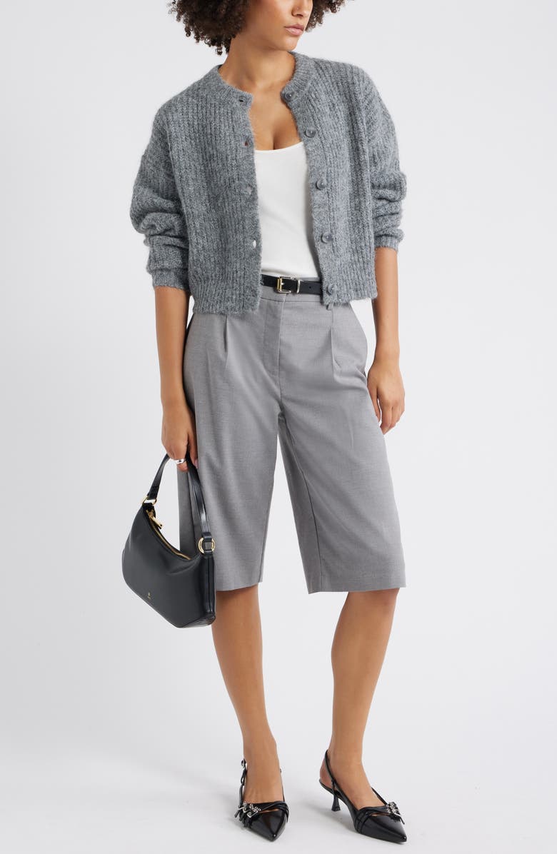 Open Edit Suiting Bermuda Shorts, Alternate, color, Grey Charcoal Heather