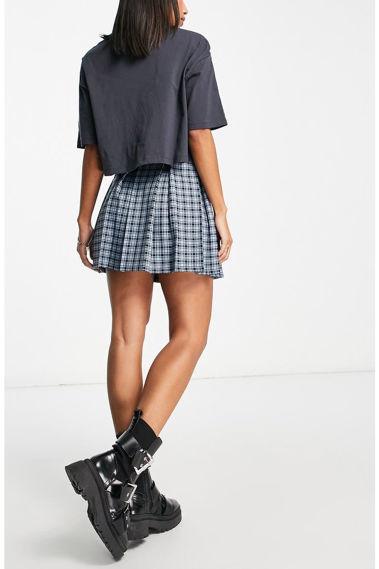 Plaid Pleated Miniskirt, Alternate, color, MEDIUM BLUE