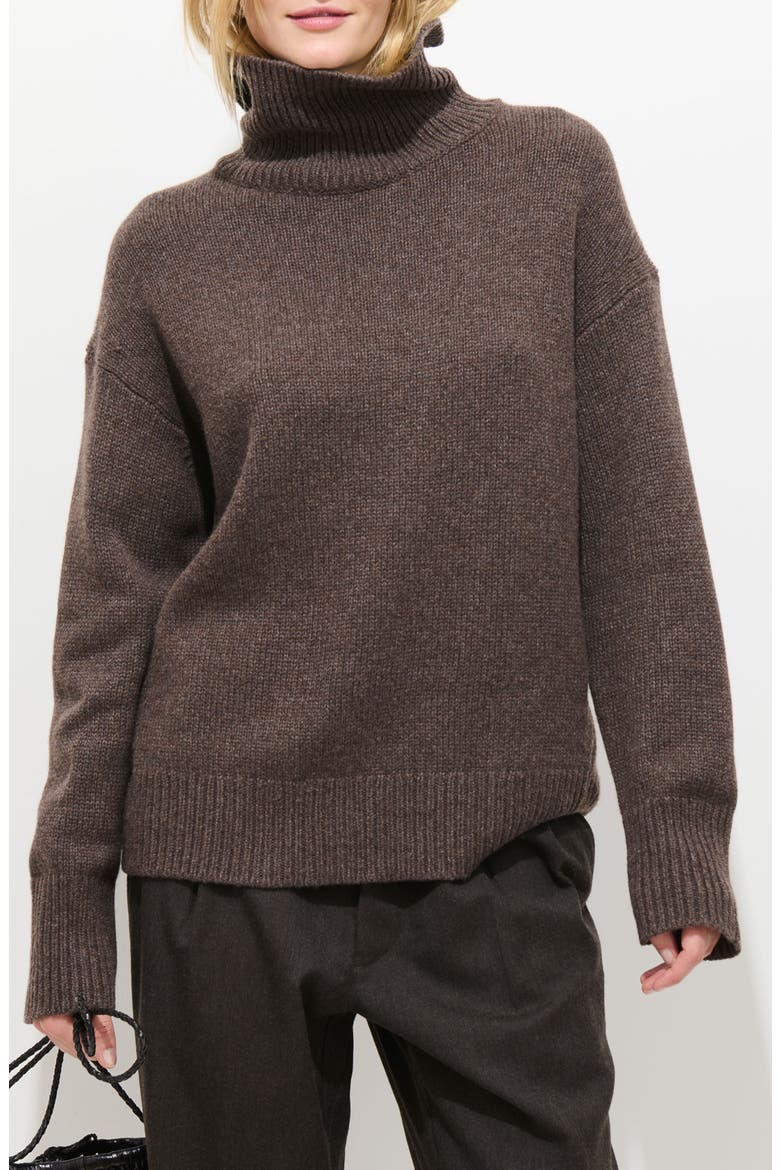 Nottinghill Merino Wool Blend Turtleneck Sweater, Main, color, MOLASSES