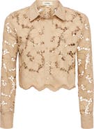 L'AGENCE Seychelle Cutwork Crop Shirt