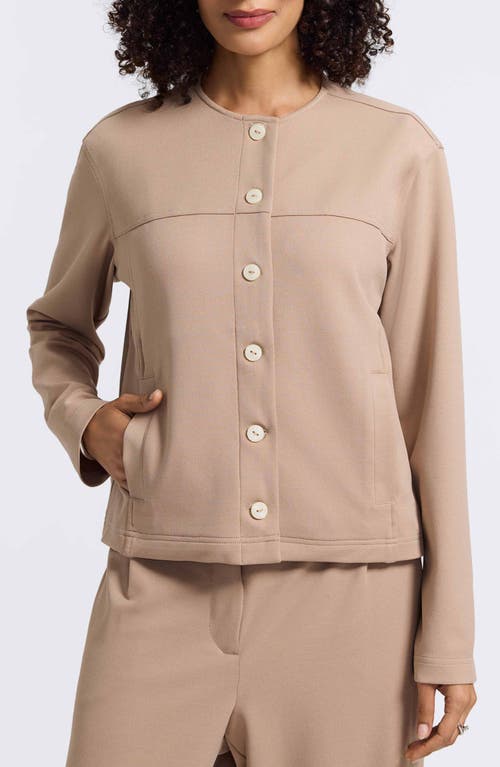 Foxcroft Valerie Crepe Knit Jacket In Neutral