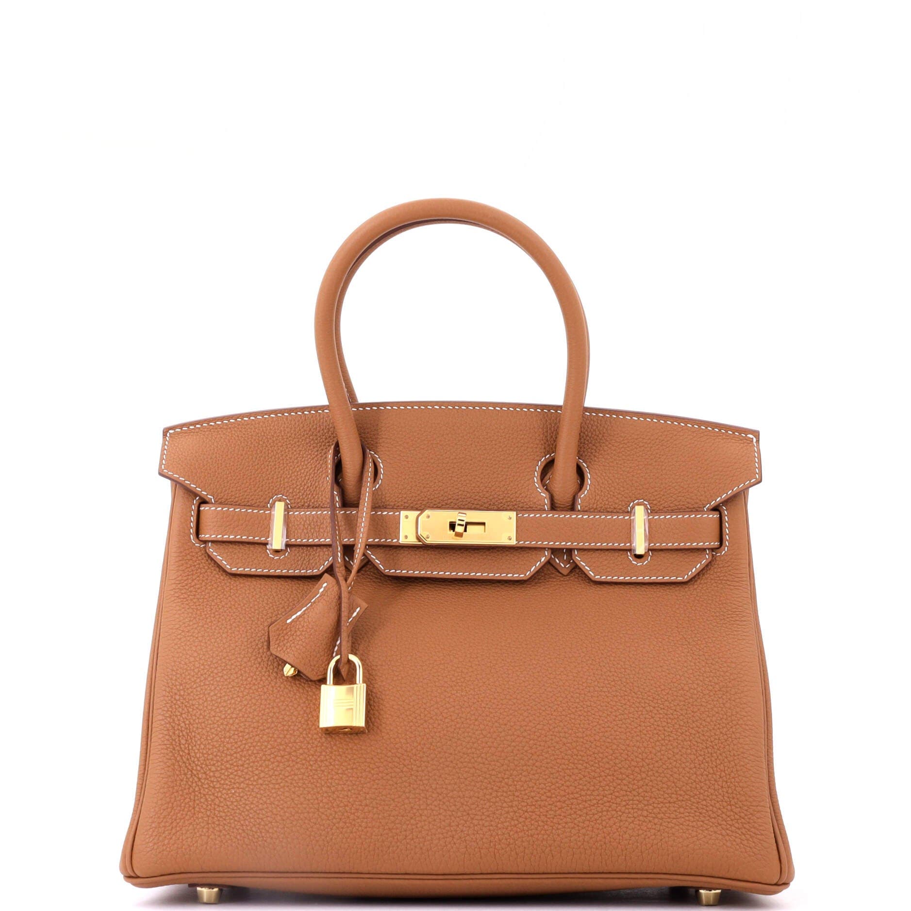 Birkin Handbag Brown Togo with Gold Hardware 30, Main, color, Metallic Gold