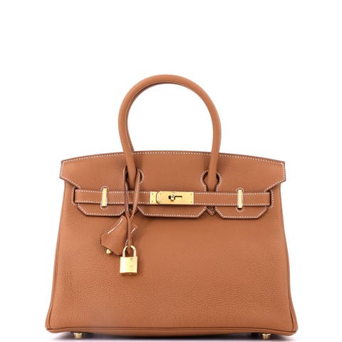 Birkin Handbag Brown Togo with Gold Hardware 30