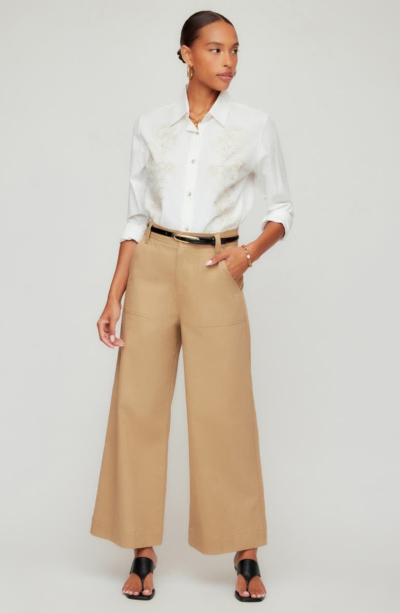 FIFTEEN TWENTY Ryder High Waist Stretch Cotton Flare Leg Pants, Alternate, color, Khaki