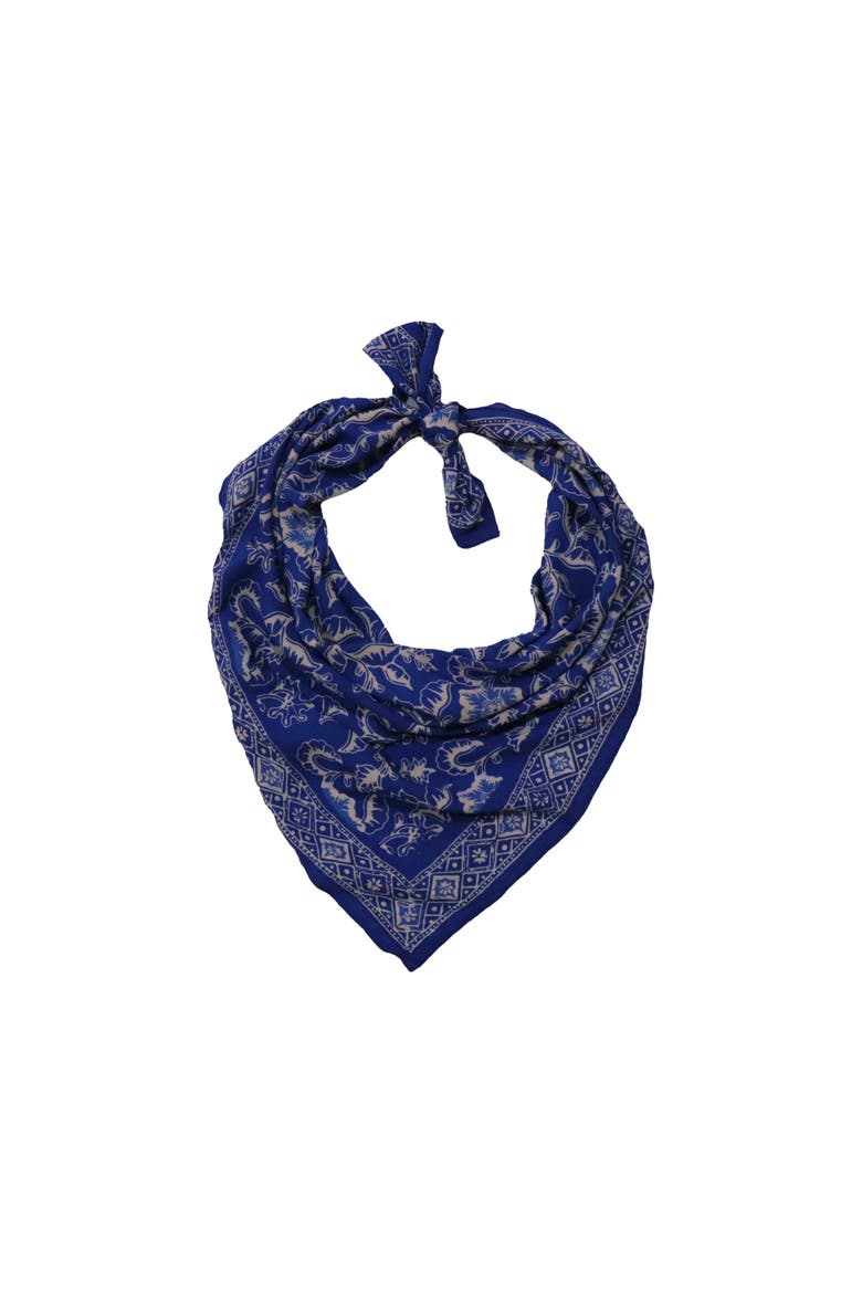 Oversized Hand Dyed Batik Bandana, Alternate, color, Blue Tendril
