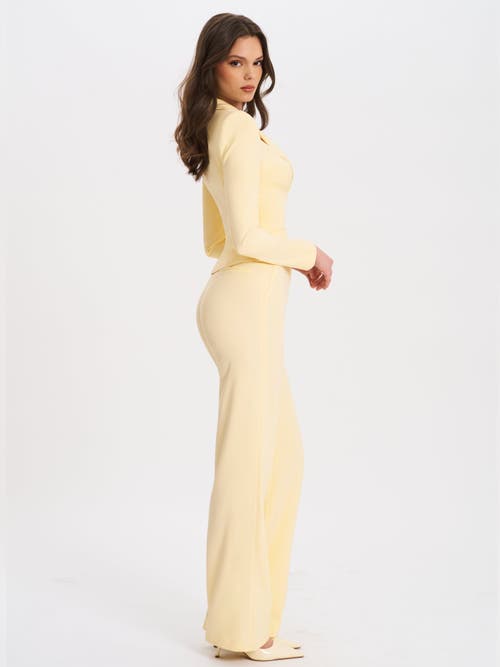 Miss Circle Quinnie Slim Straigh Leg Suit Pants In Yellow