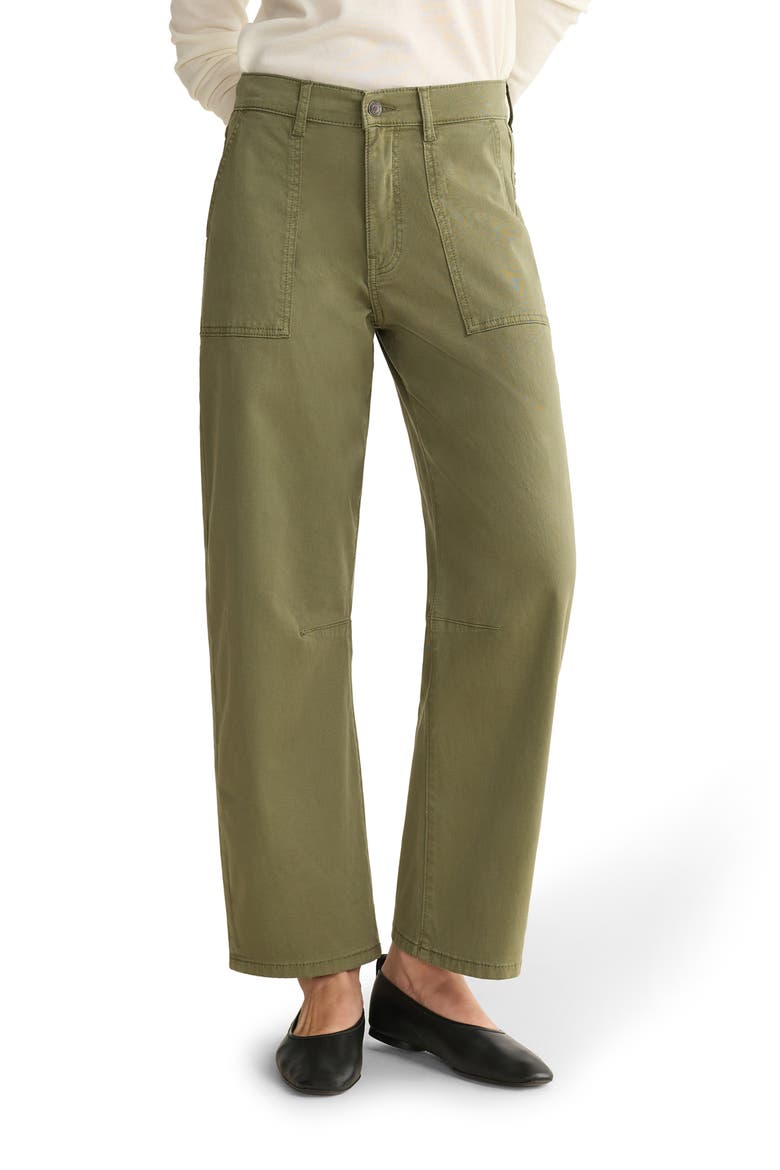 BNA Soft Curve Barrel Twill Pants, Main, color, FOUR LEAF CLOVER