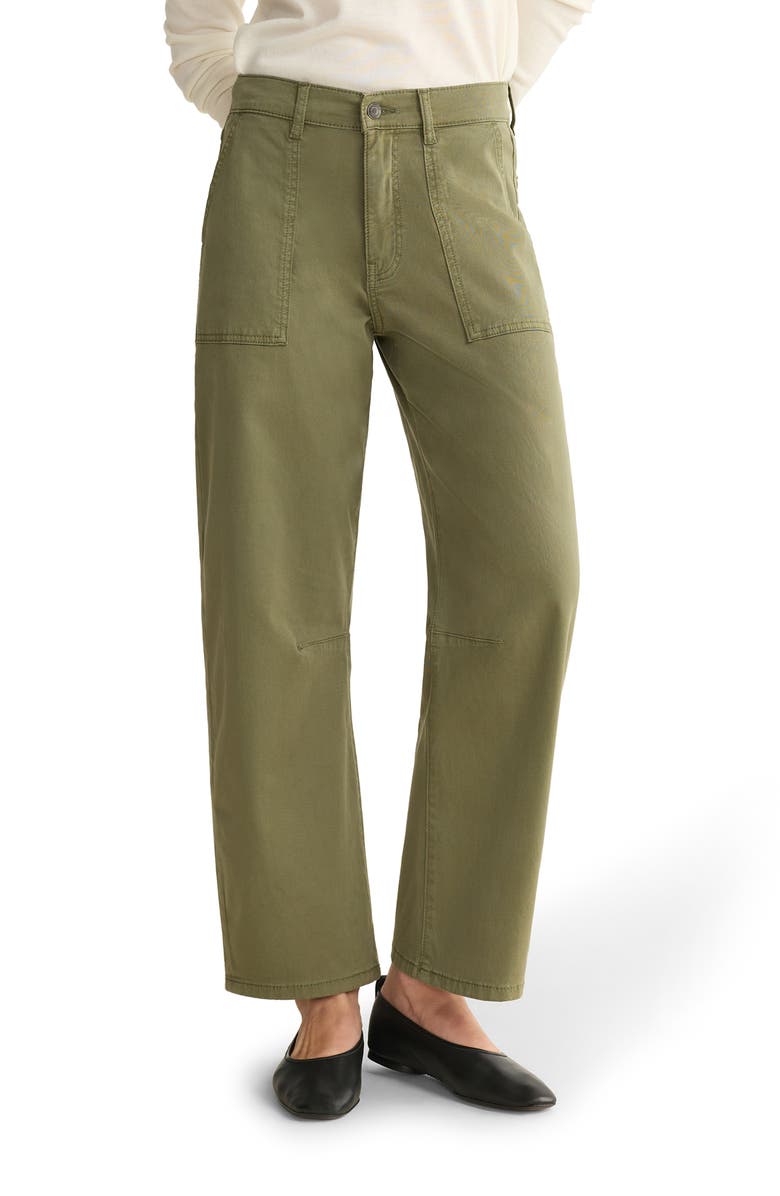 WARP+WEFT BNA Soft Curve Barrel Twill Pants, Main, color, Four Leaf Clover