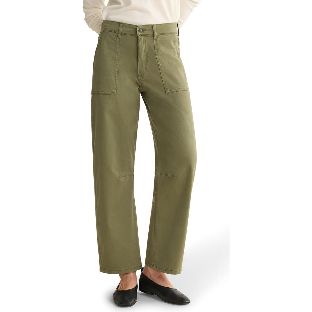 Warp & Weft Warp+weft Bna Soft Curve Barrel Twill Pants In Green