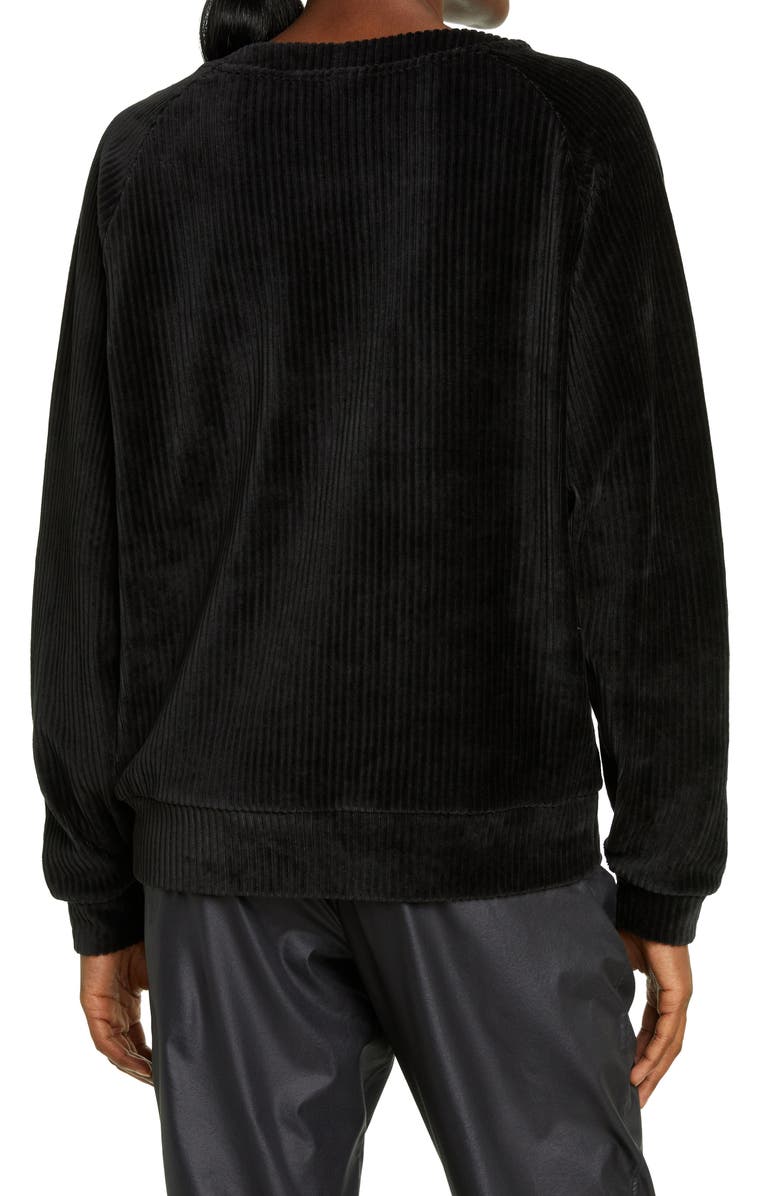 Zella Plush Corduroy Crewneck Sweatshirt, Alternate, color, 