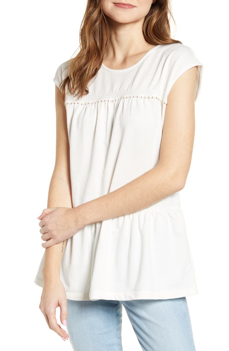 Caslon<sup>®</sup> Cap Sleeve Peplum Top, Main, color, 