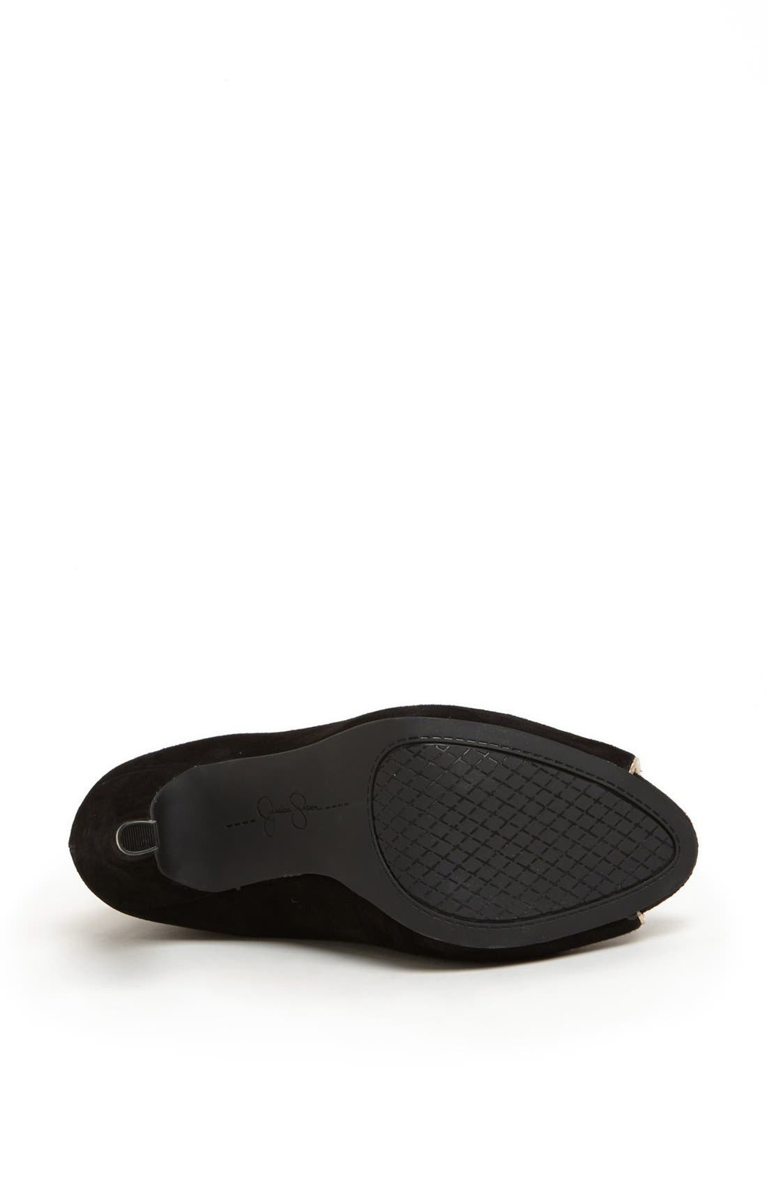 'Abbear' Peep Toe Bootie, Alternate, color, BLACK SUEDE