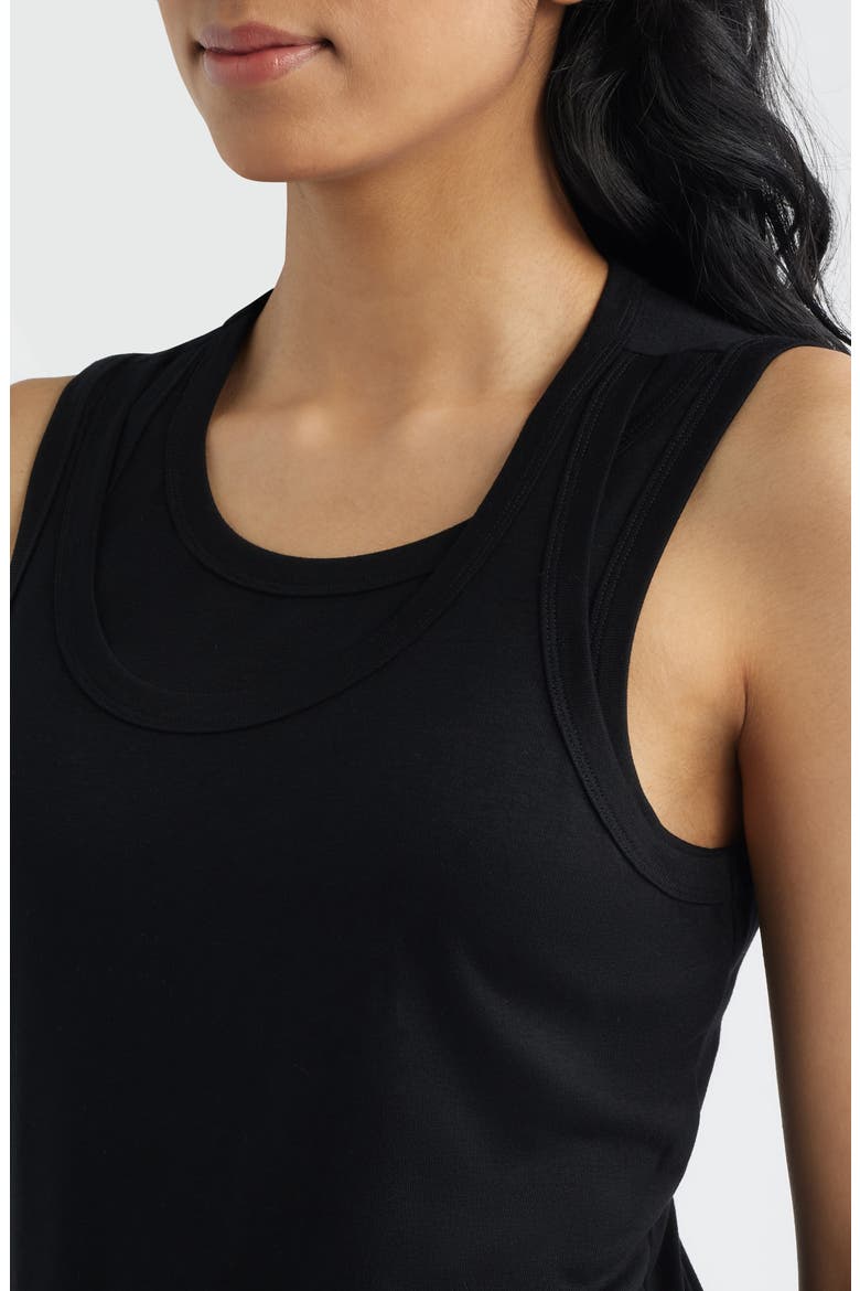 Layered Look Tank, Alternate, color, BLACK