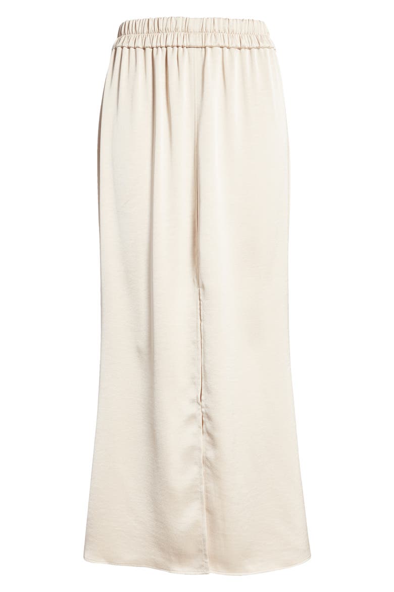 Satin Midi Skirt, Alternate, color, IVORY BONE