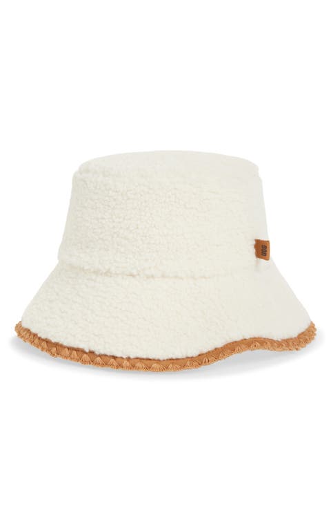 UGGfluff Scalloped Faux Fur Bucket Hat